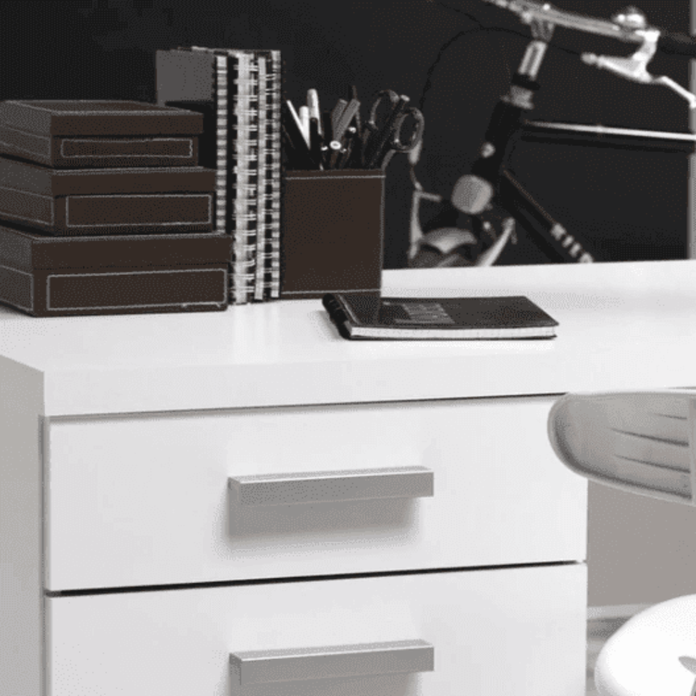 Class Apart Study Table in White Colour - Luxe Maple