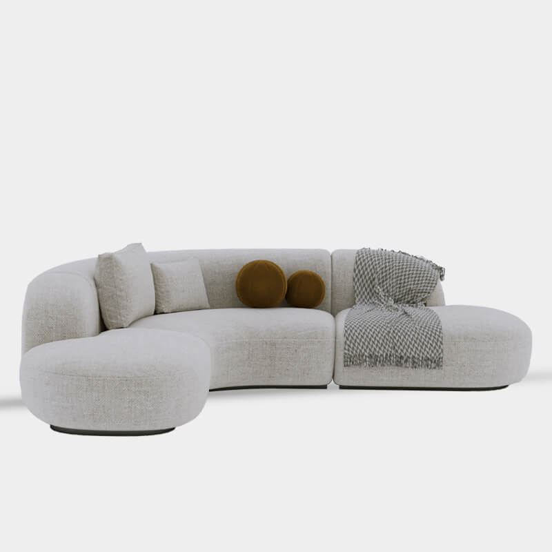 Buccky Luxury Sectional Sofa in Brooklyn Fabric - Luxe Maple