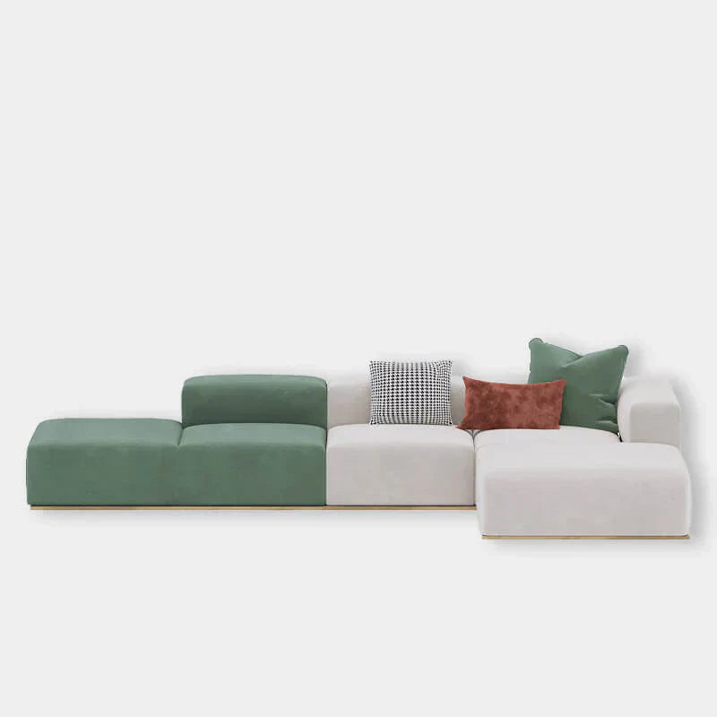 Monaco Luxury Sectional Sofa in Suede - Luxe Maple