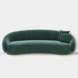 Krish Curved Premium Sofa Set in Suede - Luxe Maple