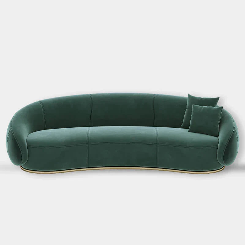 Krish Curved Premium Sofa Set in Suede - Luxe Maple