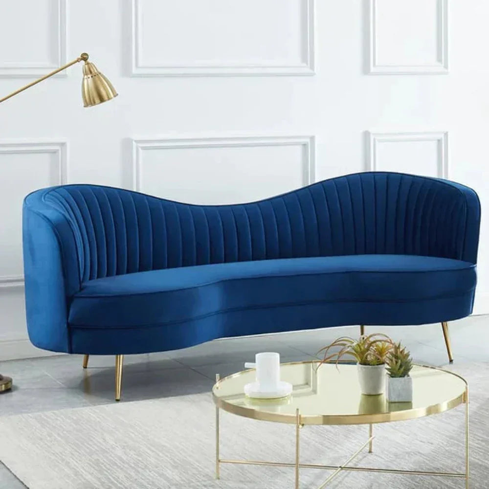 Jack Premium Upholstered Curved Sofa - Luxe Maple