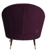 Mariana Velvet Finish Barrel Chair with Foot Stool in Wine Colour - Luxe Maple