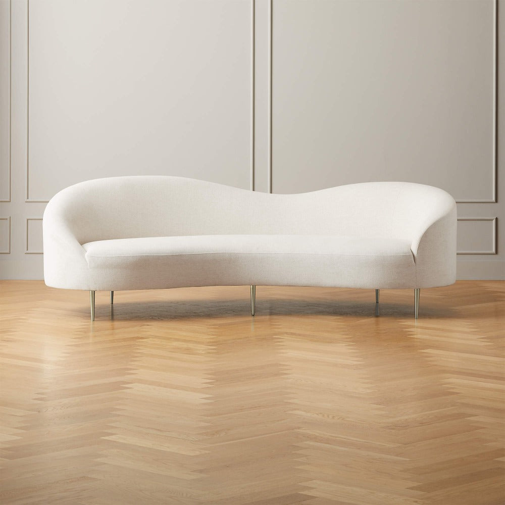 Curvo Premium Upholstered Curved Sofa - Luxe Maple