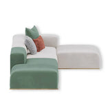 Monaco Luxury Sectional Sofa in Suede - Luxe Maple