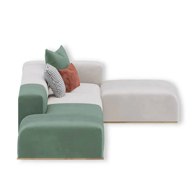 Monaco Luxury Sectional Sofa in Suede - Luxe Maple