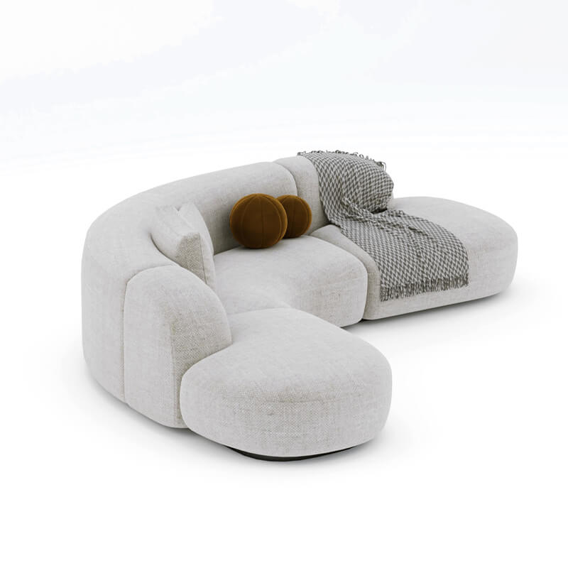 Buccky Luxury Sectional Sofa in Brooklyn Fabric - Luxe Maple