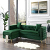 Orzo Luxury Chesterfield Sectional Sofa in Suede - Luxe Maple