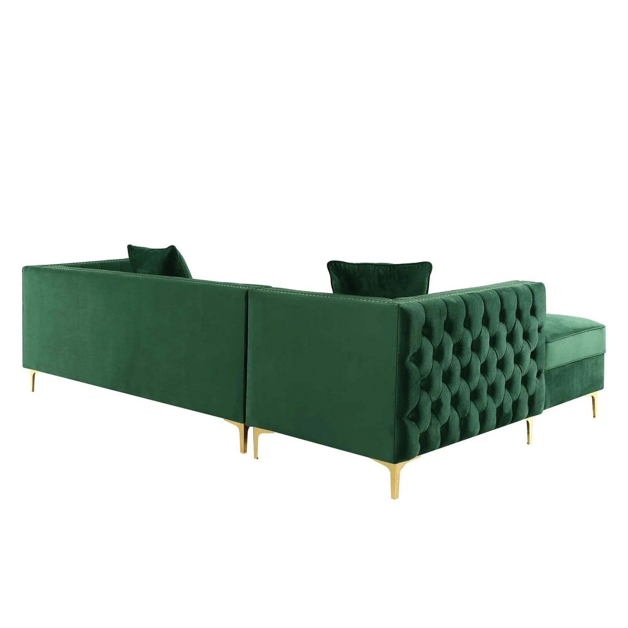Orzo Luxury Chesterfield Sectional Sofa in Suede - Luxe Maple