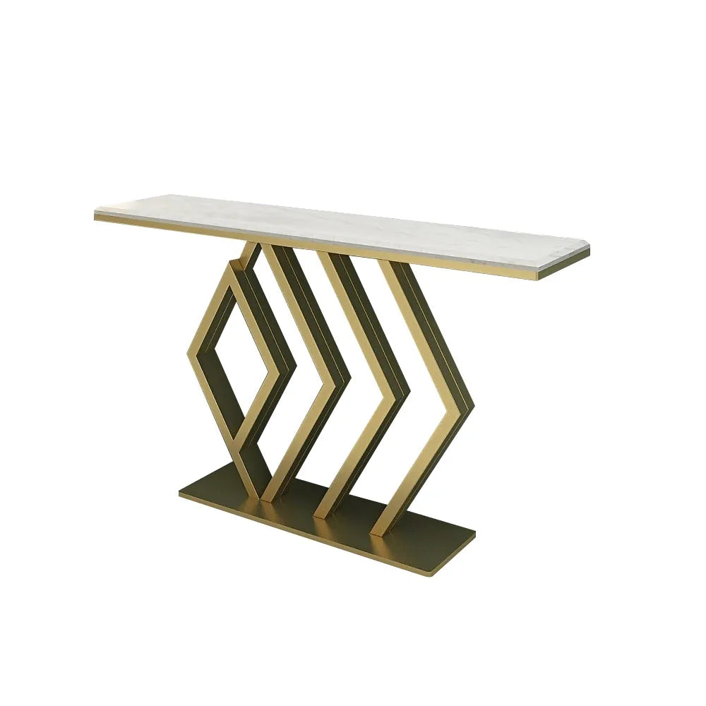 Pasco Golden Console Table - Stainless Steel - Luxe Maple