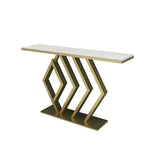 Pasco Golden Console Table - Stainless Steel - Luxe Maple