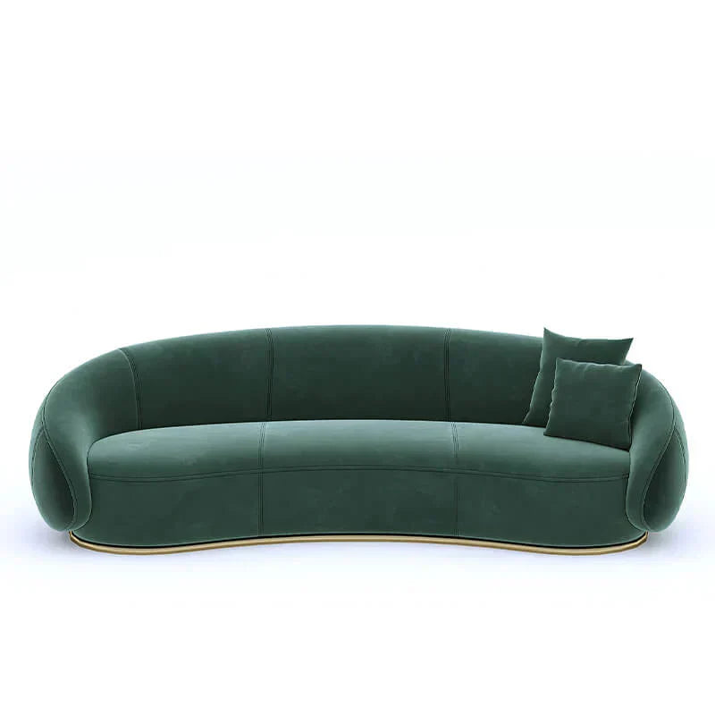 Krish Curved Premium Sofa Set in Suede - Luxe Maple