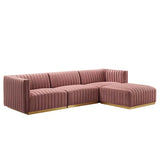 Unline Luxury Sectional Sofa in Suede - Luxe Maple