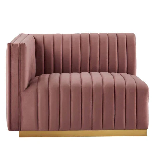 Unline Luxury Sectional Sofa in Suede - Luxe Maple