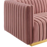 Unline Luxury Sectional Sofa in Suede - Luxe Maple