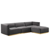 Unline Luxury Sectional Sofa in Suede - Luxe Maple