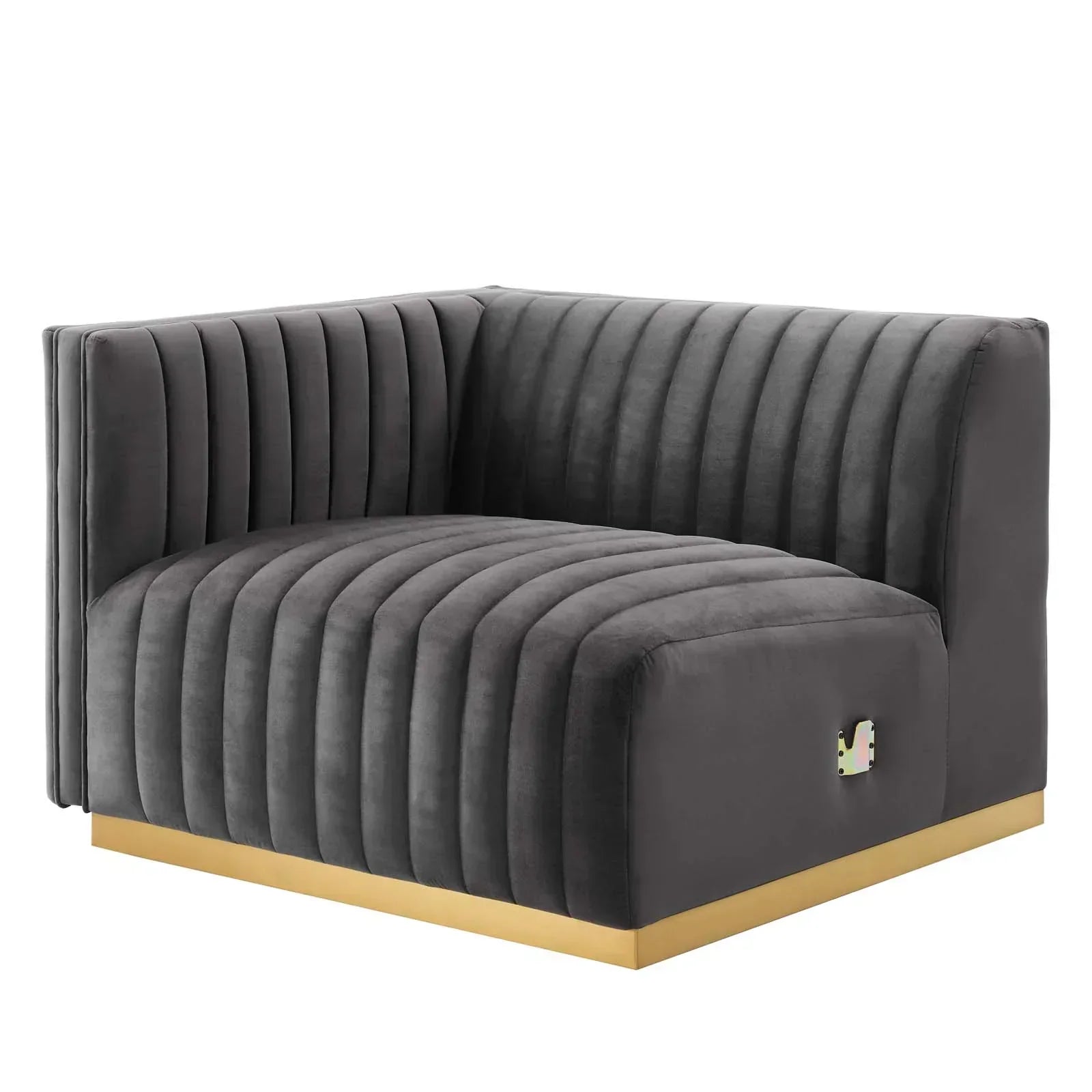 Unline Luxury Sectional Sofa in Suede - Luxe Maple