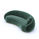 Krish Curved Premium Sofa Set in Suede - Luxe Maple