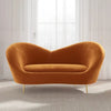 Hana Luxury Modern Velvet Upholstered Curved Sofa - Luxe Maple