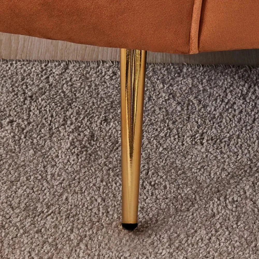 Hana Luxury Modern Velvet Upholstered Curved Sofa - Luxe Maple