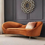 Hana Luxury Modern Velvet Upholstered Curved Sofa - Luxe Maple