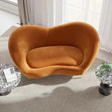 Hana Luxury Modern Velvet Upholstered Curved Sofa - Luxe Maple