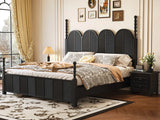 Hercules Solid Wood Antique Poster Bed in Black | Premium Bed - Luxe Maple