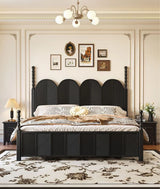 Hercules Solid Wood Antique Poster Bed in Black | Premium Bed - Luxe Maple