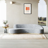 Pacific Luxury Modern Velvet Upholstered Curved Sofa - Luxe Maple