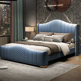Mario Luxury Upholstered Bed in Leatherette | Modern Luxury Bed - Luxe Maple