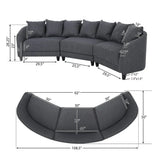 Rolex Round Modern Molfino Sectional Sofa - Luxe Maple