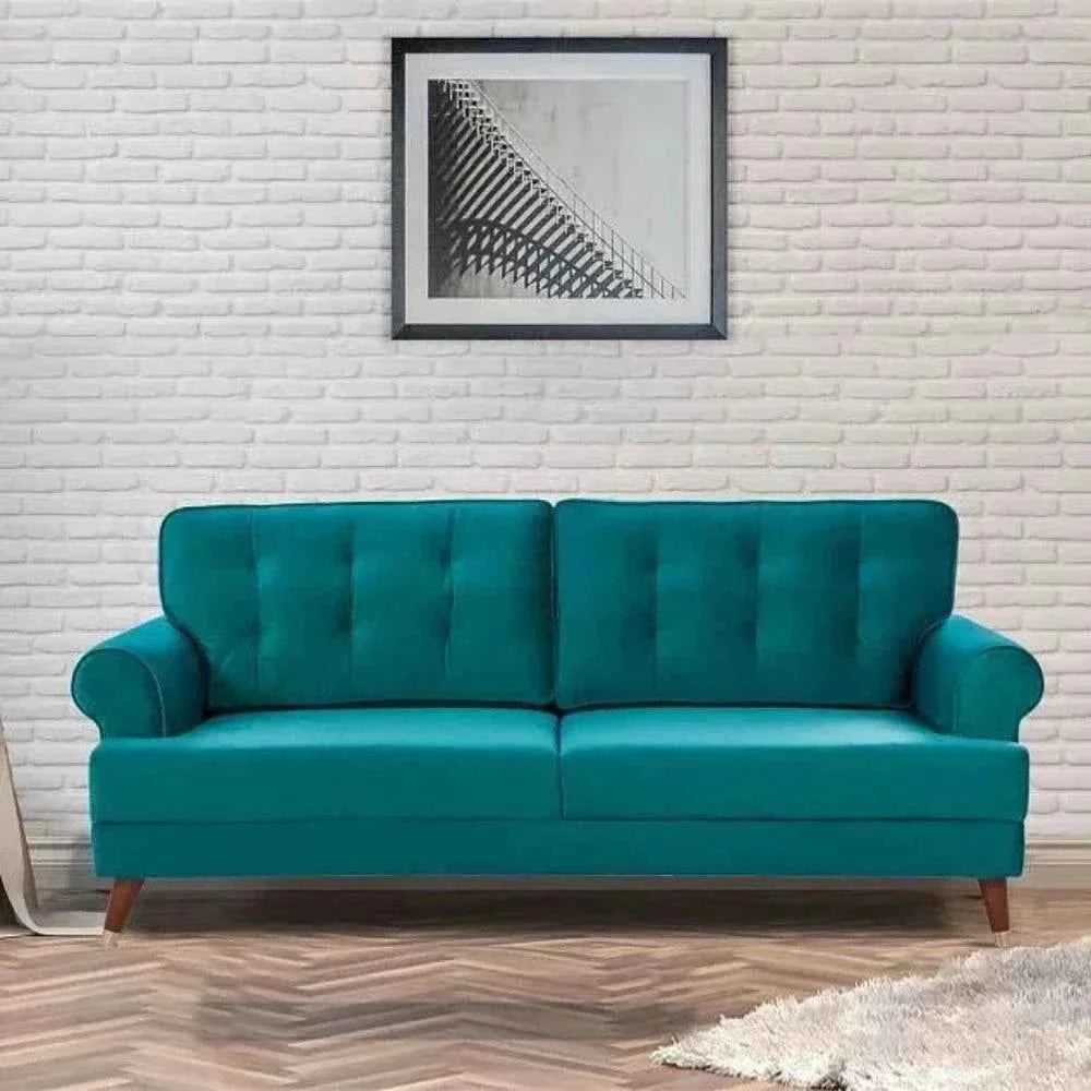Mosco Straight Line Sofa Set In Suede