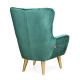 Nano Button-Tufted Wingback Chair In Green - Luxe Maple