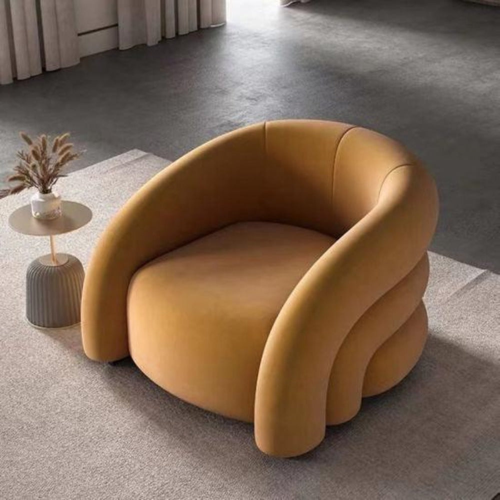 Husky Suede Accent Chair - Luxe Maple