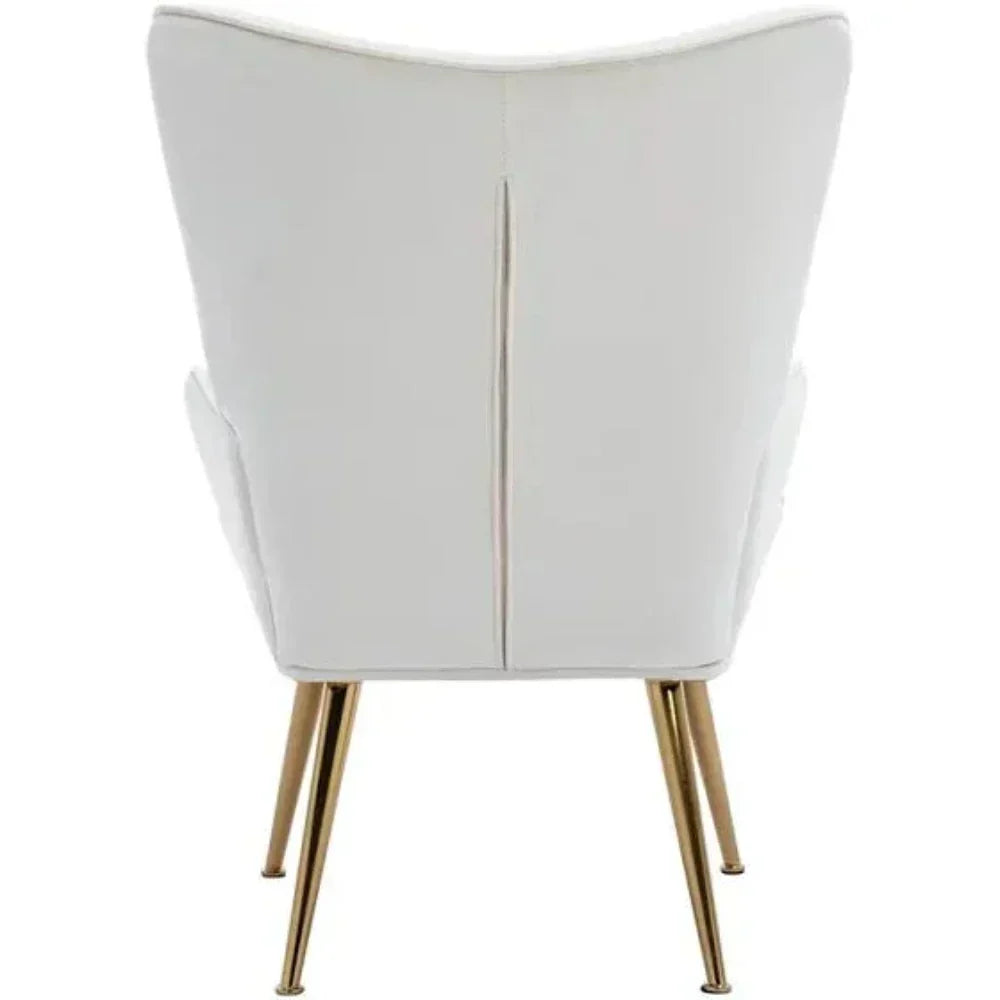 Kitty Button-Tufted Wingback Chair - Luxe Maple