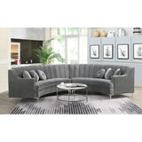 Mexican Round Modern Suede Sectional Sofa - Luxe Maple