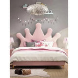 Tulip Upholstered Kids Bed Without Storage in Suede - Luxe Maple