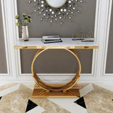 Rolex Golden Console Table - Stainless Steel - Luxe Maple