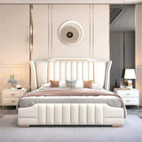 Alexa Luxury Upholstered Bed in Leatherette | Luxury Bed - Luxe Maple
