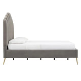 Classic Uniline Luxury Upholstered Bed Without Storage in Suede - Luxe Maple