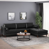 Depy Sectional Sofa Set in PU Leatherette - Luxe Maple