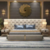 Casper Premium Upholstered Bed With Side Tables in Suede - Luxe Maple