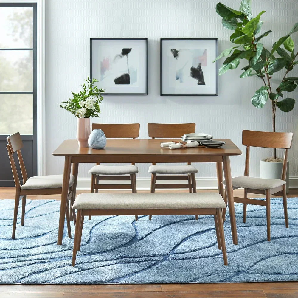 Ivory 6 Seater Dining Table in Grey - Luxe Maple