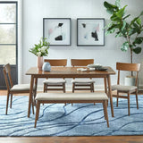 Ivory 6 Seater Dining Table in Grey - Luxe Maple