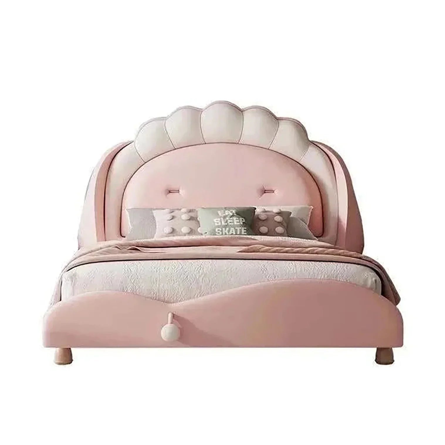 Kido Upholstered Kids Bed Without Storage in Suede - Luxe Maple