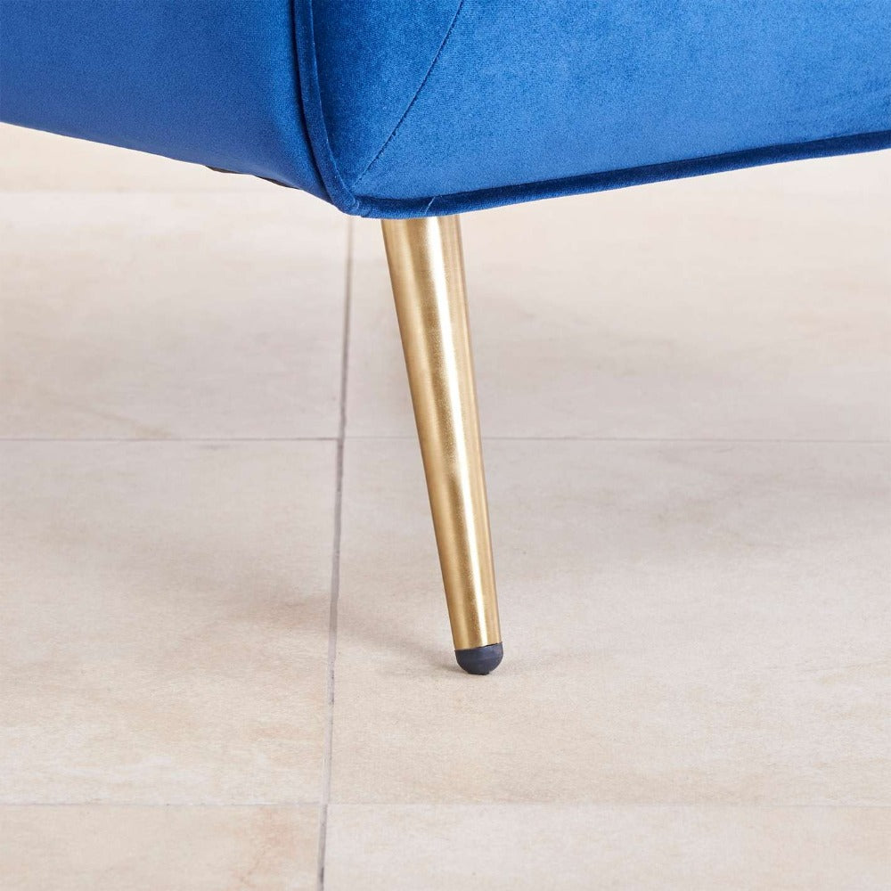 Tiktok Button-Tufted Wingback Chair In Blue - Luxe Maple