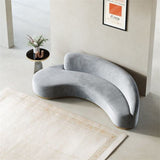 Pacific Luxury Modern Velvet Upholstered Curved Sofa - Luxe Maple