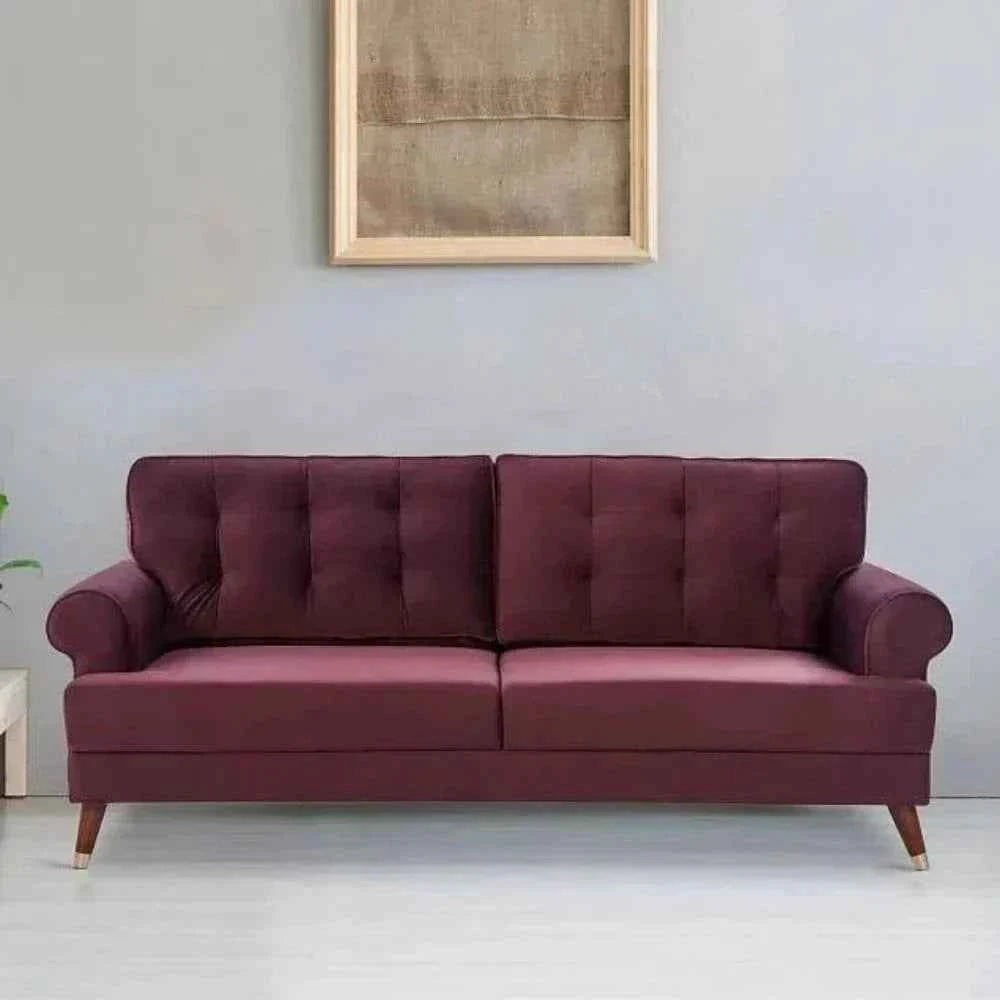 Mosco Straight Line Sofa Set In Suede