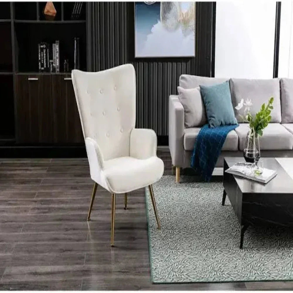 Kitty Button-Tufted Wingback Chair - Luxe Maple