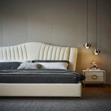 Crave Luxury Upholstered Bed in Leatherette - Luxe Maple